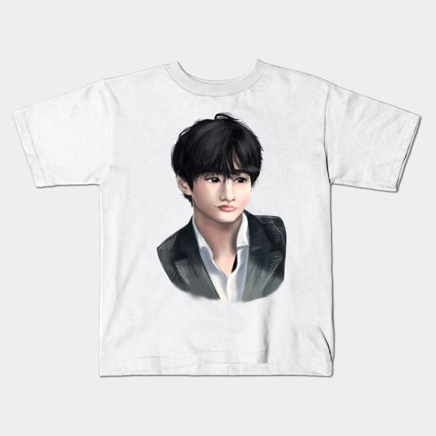 BTS: Taehyung (V) Kids T-Shirt by JuliaMaiDesigns